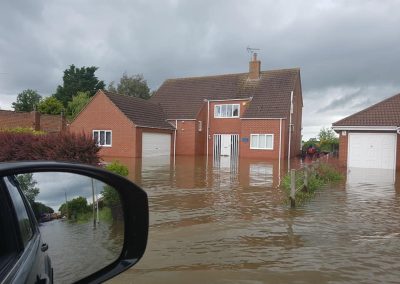 Flooding response — properties submerged in Lincolnshire