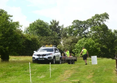 Volunteers supporting event logistics